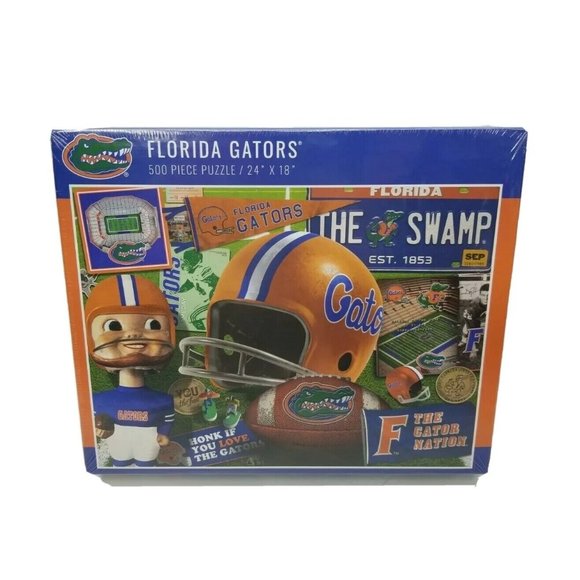 Florida Gators 500 Piece Puzzle 24"x18" The Swamp Helmet Stadium Nation A1 - Picture 1 of 8